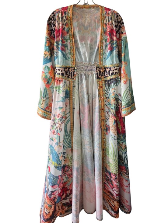 Miss Rosier Other - Miss Rosier Tropical Floral Maxi Dress/Kimono Size Large